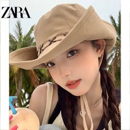 ZARAˉWest cowboy hat women's summer big brim camping hiking hat UV-resistant fisherman hat sunscreen