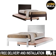 【New product】Living Mall Vivi Single Bed Frame with Pull-Out Bed in 2 Colours