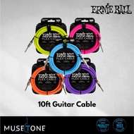 Ernie Ball Flex 10ft Instrument Cable for Guitar, Bass Guitar Colorful Guitar Cable with S-L or S-S 