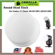 Round Head Flash Speedlite Camera Flash Diffuser Bounce Dome Light Set for Godox V1 Flash AD100 PRO 
