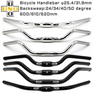 UNO Bicycle Handlebar M Type 25.4/31.8*600/610/620/660mm Bicycle Swallow Handlebar