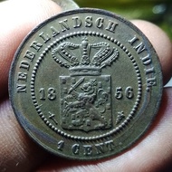 Koleksi Uang Koin Kuno 1 Cent Nederlandsch Indie Tahun 1856 ( P )