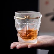 齊天大聖孫悟空玻璃杯子家用茶杯男士創意大容量喝水杯水晶琉璃杯