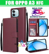 SARUNG BUKU OPPO A3 NFC - LEATHER CASE UNTUK OPPO A3 NFC- FLIP WALLET UNTUK OPPO A3 NFC