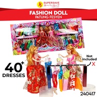 SUPERSAVE 44pcs Doll Clothes Set Barbie Dolls Toys Outfit Cloth Fashion Dress Baju Patung Barbie Set