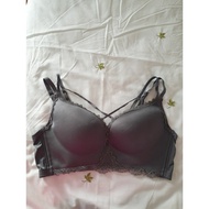 Si bra size 90/95 D E plain blue gray lace trim