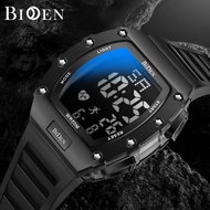 Biden Men Fashion Sports Digital Display Waterproof Silicone Strap Wrist Watch