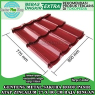 Genteng Metal Pasir Seng Sakura Roof Zincalum 77 x 80 cm Baja Ringan
