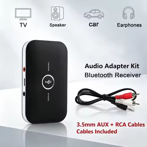 B6 Bluetooth 5.2 Audio Adapter for Airplane Train Travel, 3.5mm TX Transmitter to Bluetooth Headphon