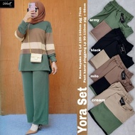 YORA SET KAOS HAYAKO ALL SIZE JUMBO LD 120-140CM SETELAN RAJUT WANITA TERBARU KEKINIAN BY VALENT