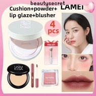 24h Shipping 【gift】LAMEILA Cushion+powder+blusher+lip glaze Light Concealer Air Cushion BB Cream Moi