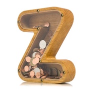 男孩女孩成人存錢罐 LETTER 聖誕禮物木製硬幣銀行