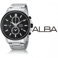 AF8R97X1 - Alba Gentlemen Watch Black Dial Chronograph 100 Meter Water Resistant 100% Original Alba Watch
