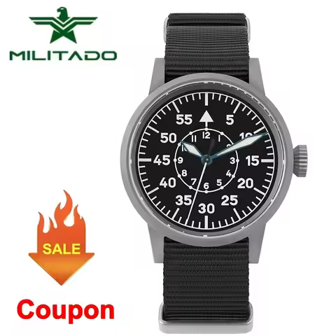 Militado ML10 V2 Quartz Watch 100m Waterproof Sapphire Crystal Vintage Watch VH31/VH60 Sweeping Seco