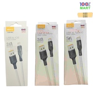 [100% Mart X Modem Cat] USB Data Cable 2.1A/5A USB TO TYPE-C / USB TO MICRO / USB TO IOS TPE MATERIA