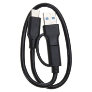 OXXGGKAO 2 in 1 USB C Cable USB3 0 C to Type-C Cable USB-A C to C 10Gbps Data Sync Cable 30cm Length