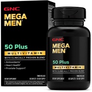 GNC Mega Men 50 Plus Multivitamin Caplet, Terbukti Klinikal, Kesihatan Jantung & Prostat, Vitamin B,