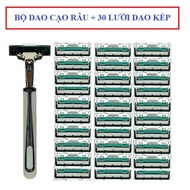 Dao cạo râu lưỡi kép loại tốt (Combo 30 lưỡi + 1 cán+ 1 kem )