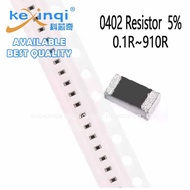 (100pcs) 0402 SMD Resistor 0.1R~910R 5% 1/16W 0R 0.2R 0.5R 1R 2.2R 4.7R 5.1R 47R 22R 33R 100R 330R 2