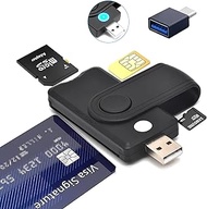 AiTURE CAC Smart Card Reader Military, 5 in 2 USB DOD Military SIM/SD/TF/ID/IC Card Type USB C Adapt