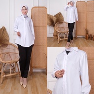 ab. Seenaoutfit - KM 013 Baju Putih Kemeja Putih Polos Wanita Kerja