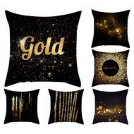 <Stock>Pillow cases40x40,45x45,50x50,60x60, Black Gold Decoration cover,Square sofa pillow case.