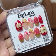 [ByLaw. Nails] Press On Nails Strawberry Apple Cat Cute | Fake Nails 3D | Cute False Nails | Korean 