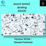 Granit lantai 60x120 Savona Gress Terazzo White - Glazed Polish