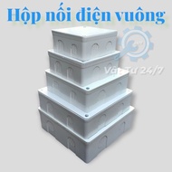 Tien Phat brand Square electrical wiring box with hole for non-20 PVC pipe, fireproof PVC material, 