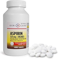 GeriCare Aspirin Tablets 325mg - Pain Reliever And Fever Reducer Uncoated Aspirins For Adults & Kids