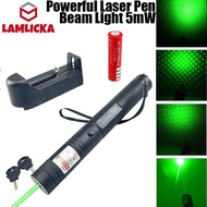 5mW 532nm Green Laser Pointer High Power Long Distance Pen with 18650 Battery Charger Durable Bright