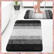 Bath Rug Bathroom Rugs Sets 2 Piece, Bath Rug Bathroom Rug Set Size 16.1x24+20x30 in Black