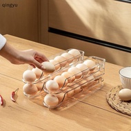 【QUSG】 1/2/3-layer Egg Storage Box Automatic Rolling Eggs Holder Rack Ladder Refrigerator Eggs Dispe