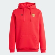 adidas ฟุตบอล เสื้อฮู้ด Manchester United Essentials Trefoil ผู้ชาย สีแดง IK8706