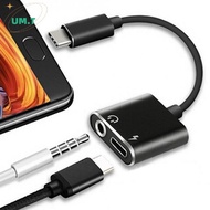 UM.T Adapter Charge Headphone 2 in 1 Type-C to 3.5mm Ja Head Aux Audio USB C Cable