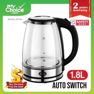 PowerPac x My Choice Electric Kettle Glass Jug 1.8Lwith Auto Switch (MC7008)