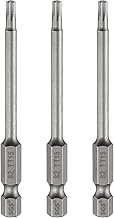 HARFINGTON 3pcs TT15 Security Torx Head Screwdriver Bit 3" (75mm) Long 1/4" Hex Shank Magnetic Tampe