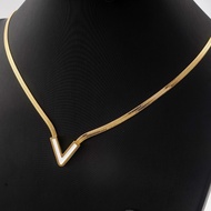 Hyl Jewelry 407N Kalung Stainless Wanita Karat Emas Silver Asli Panjang Muda Dan Anti Luntur