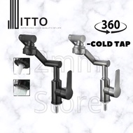 ITTO STAINLESS STEEL  Basin Tap 360 Degree Rotatable Cold Tap Bathroom Faucet