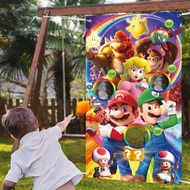 [Spot]Super Mario Bean Bag Toss Game-Throwing Carnival Game Banner Super Mario Party Supplies Decorations for Kids Adult Indoor Outdoor