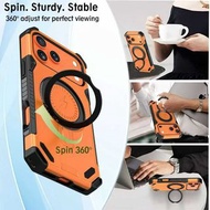 iPhone 機甲手機殼 磁吸支架 360度旋轉支架 防摔保護殼 重型防護 適用 iPhone 12 13 14 15 16 17 Pro Max Plus 手機殼 免費順豐智能櫃