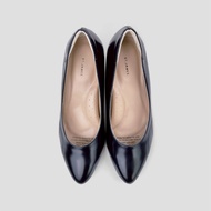 ST.JAMES รองเท้าหนังแท้ หัวแหลม/รองเท้าทำงาน ส้น 6 cm. รุ่น CHANA-CURVE สี BLACK | รองเท้าคัทชูผู้หญ