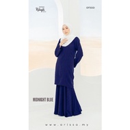 Baju Kurung Duyung Bubble Cotton Midnight Blue Saiz S-5XL Plain Loose (Plus Size) Ready Stock baju raya 2024 viral