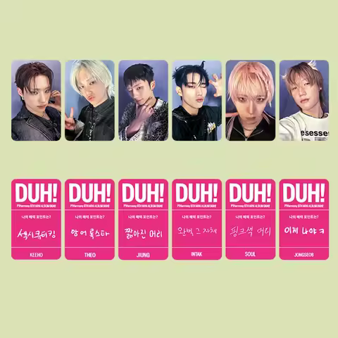 6pcs/set Idol P1Harmony DUH! Album Photocards US EXCLUSIVE Lightstick Card THEO KEEHO JIUNG INTAK SO