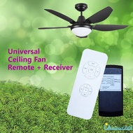 Universal Ceiling Fan Remote Control Kit With Receiver For Ac Motor Fan 3 Speed Control, Light, Time