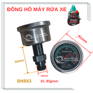 Đồng hồ áp suất nhiều loại  KT 46.5mm chân ren 14-ren 14.5mm máy xịt rửa xe áp lực Chiều dài chân re
