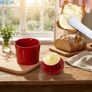 NESSA Butter Crock, Keep Fresh Ceramic Flower-Shaped Butter Jars, Creative Large Capacity Decorative
