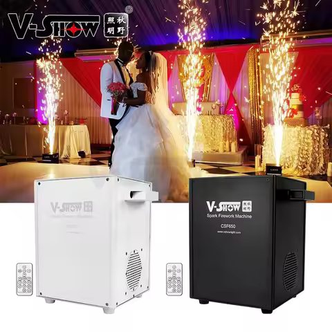 V-show 2pcs 650w Cold Spark Firework Machine Dmx Remote Control Wedding Firework Special Effects Dev