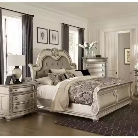 Luxury Classic Custom Size Bedroom Hotel Furniture Dubai Queen King Size Beds Set Qatar