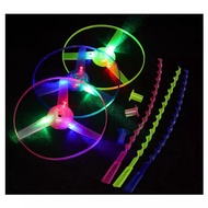 LED Frisbee UFO Toy with Lightning Lights, Propellers & Pull String